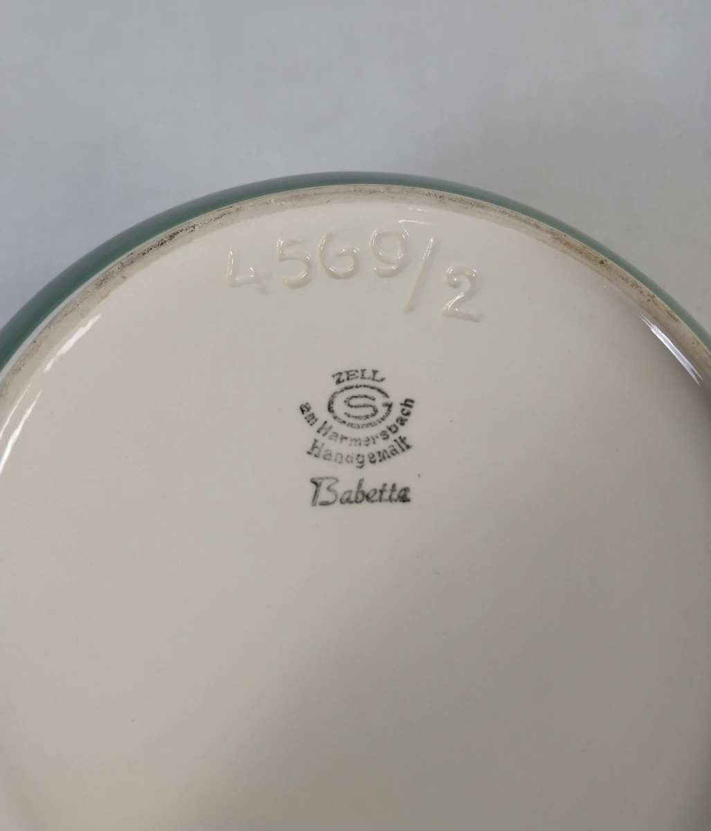 Set van 2 vintage keramische potjes met bloemmotief - foto 9