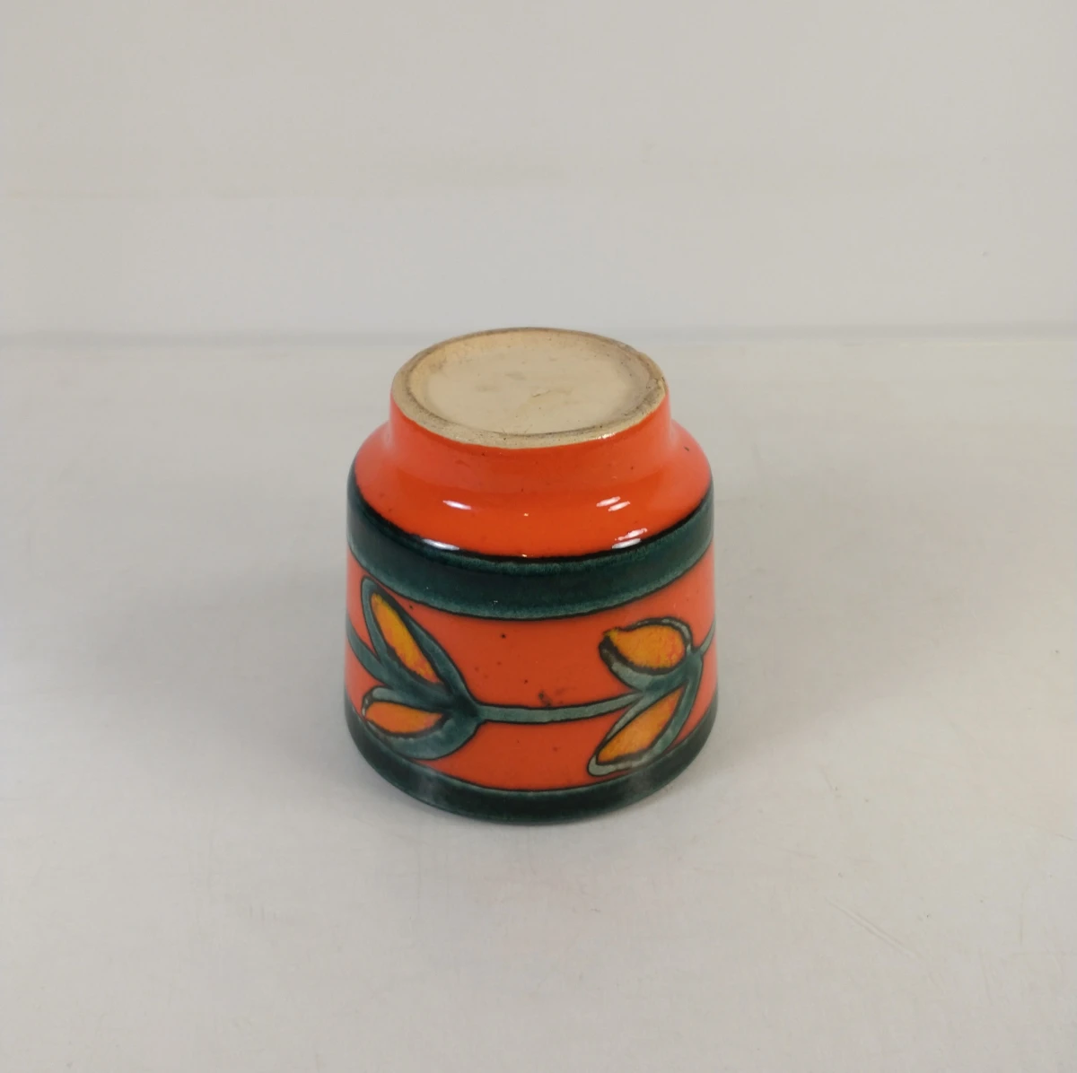 Set van 2 vintage keramische potjes met bloemmotief - foto 5