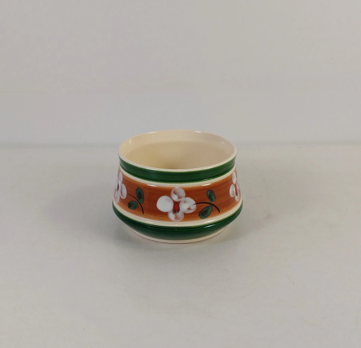 Set van 2 vintage keramische potjes met bloemmotief - foto 6