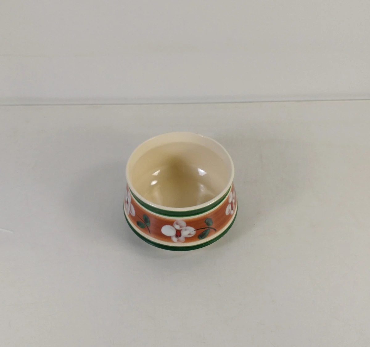 Set van 2 vintage keramische potjes met bloemmotief - foto 7