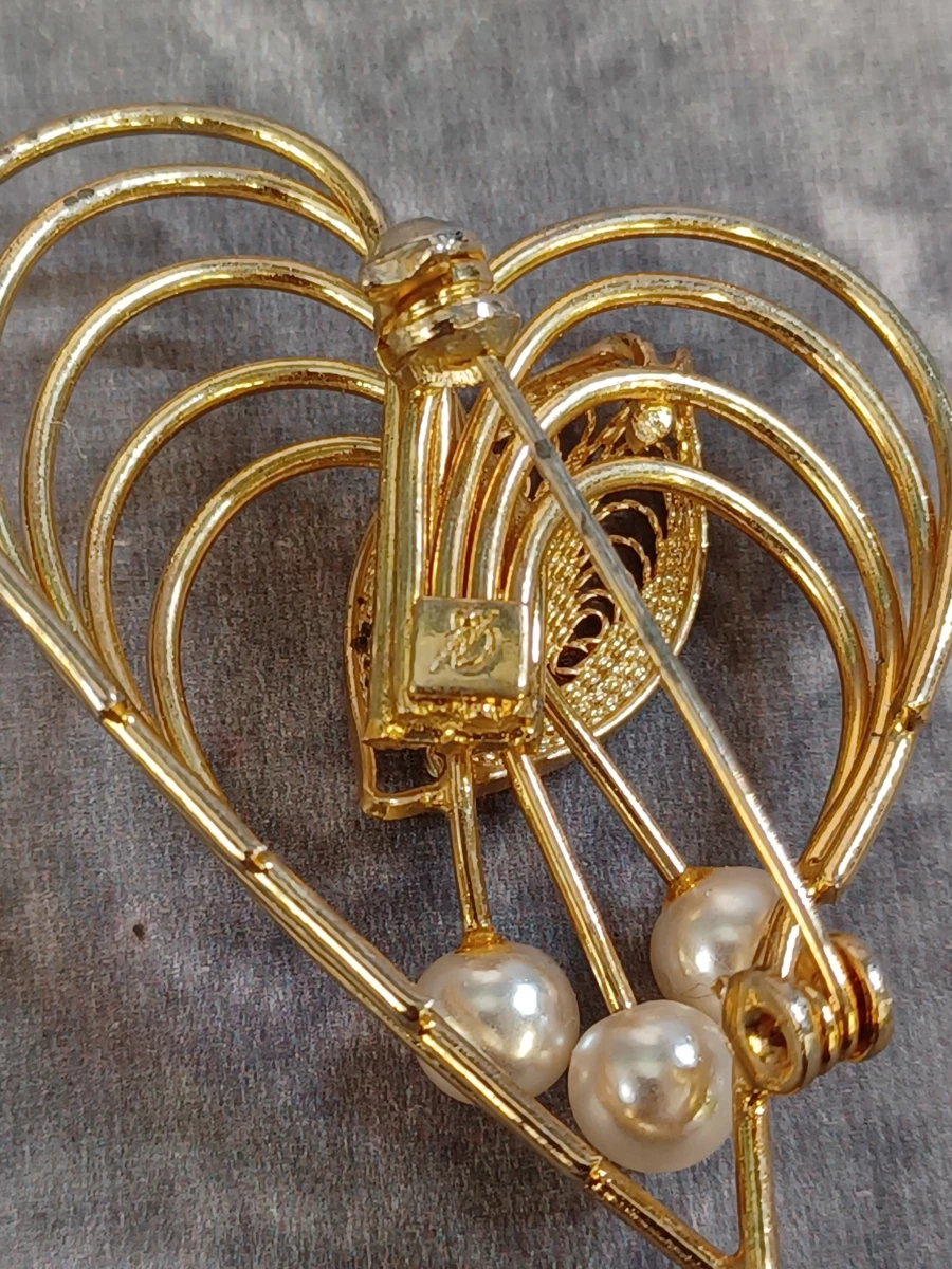 Vintage parelketting met bijbehorende broche - foto 9