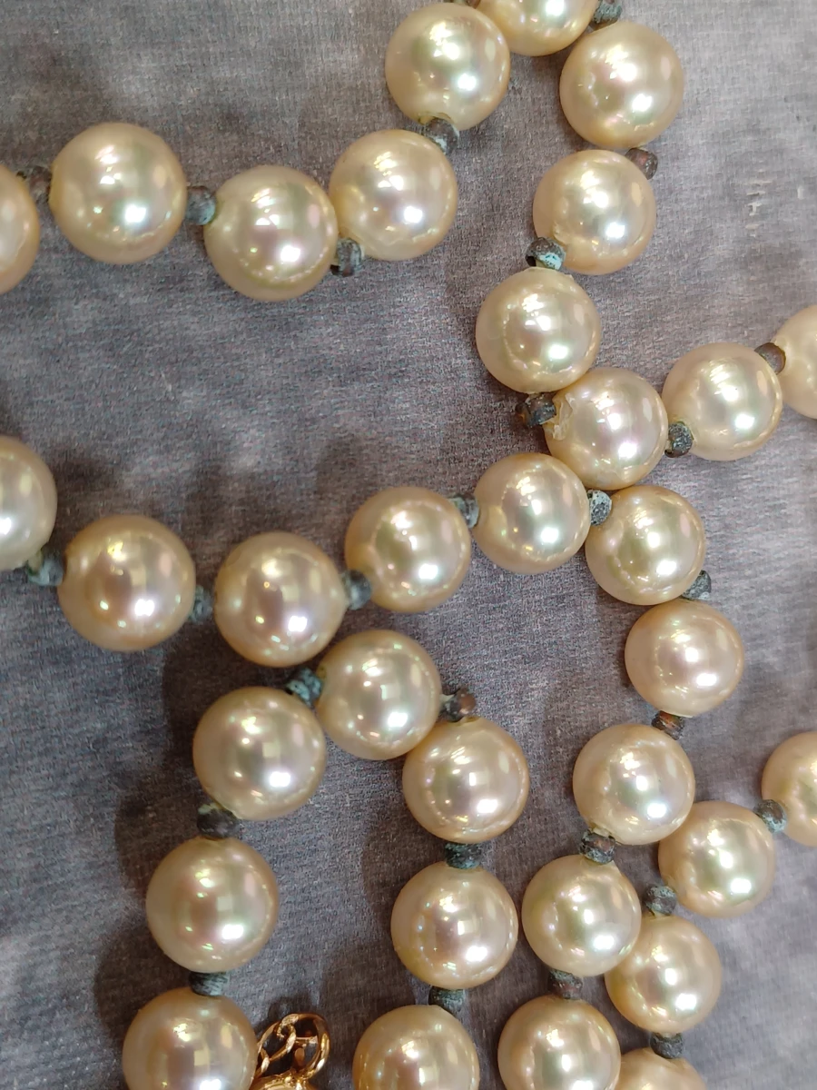Vintage parelketting met bijbehorende broche - foto 4