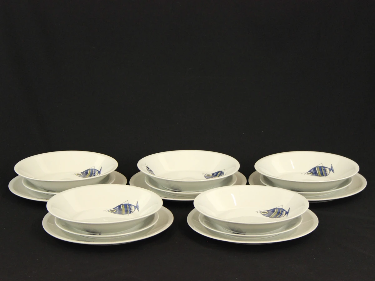 16 delig Villeroy & Boch ‘Viking’ vissservies - jaren ’60-’70 - foto 2