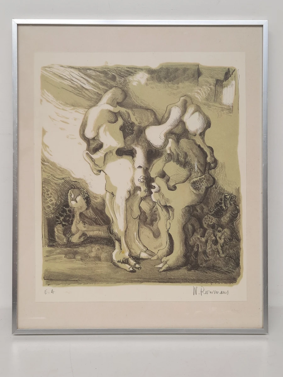 Surrealistische Lithografie / Epreuve d'Artiste – Gesigneerd door W. Rousmaus