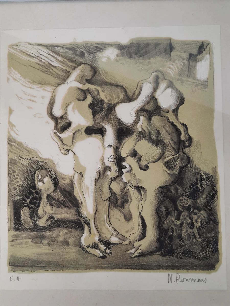 Surrealistische Lithografie / Epreuve d'Artiste – Gesigneerd door W. Rousmaus