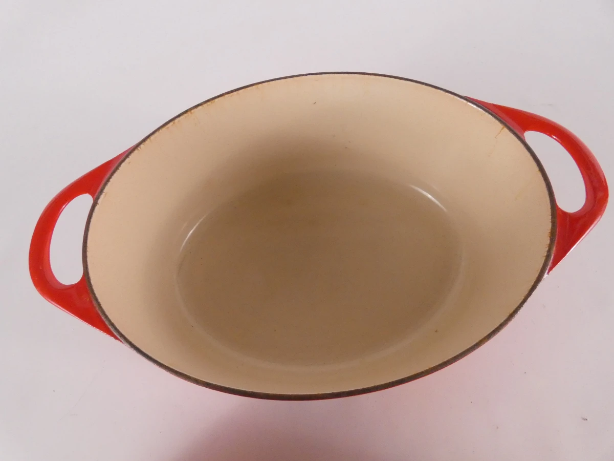 Vintage Cousances Cocotte – Oranje Gietijzer - foto 4