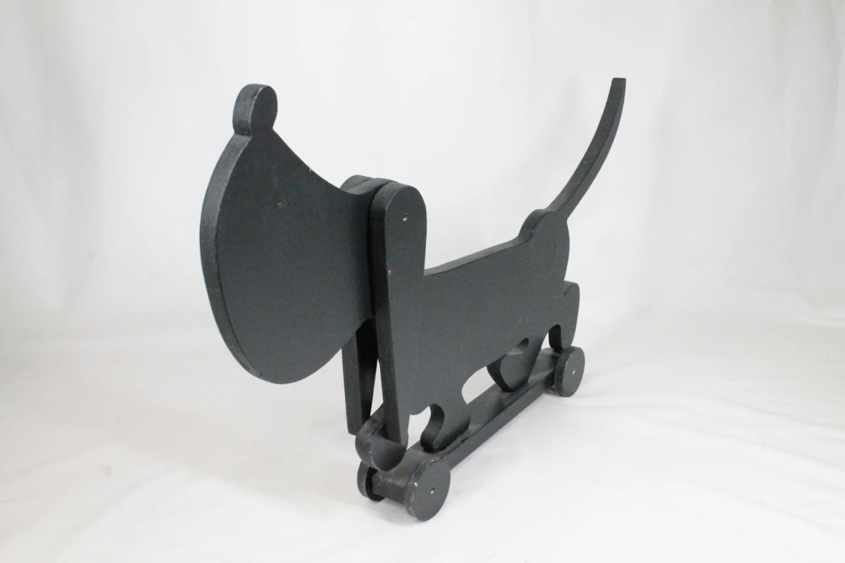 Vintage houten trekfiguur: Teckel - foto 2