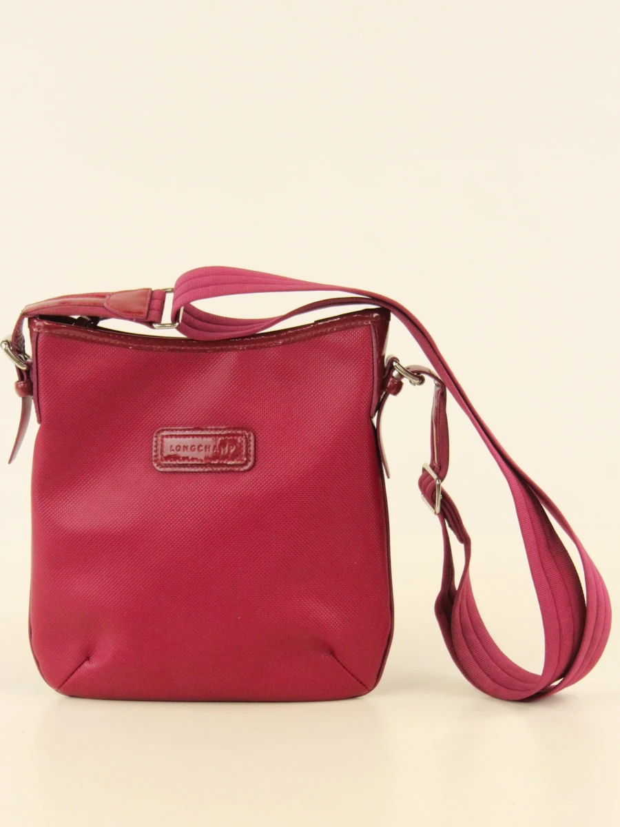 Longchamp - fuchsia schoudertas met laklederen details - made in France - foto 2