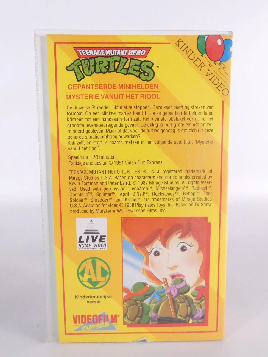 Teenage Mutant Hero Turtles speelgoedfiguren met VHS