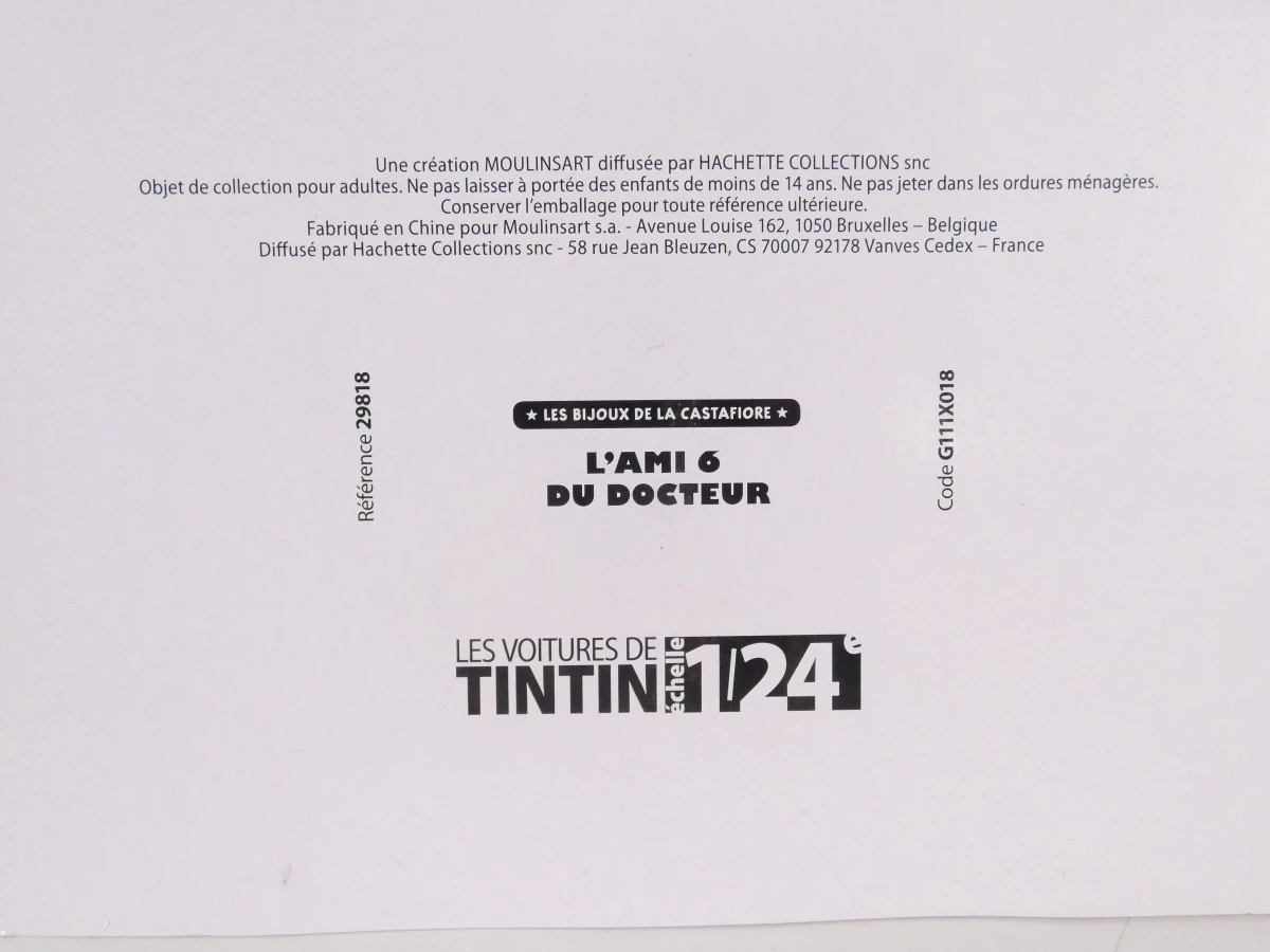 Set van 3 Tintin modelauto's in schaal 1/24 in displaybox(OVP)
