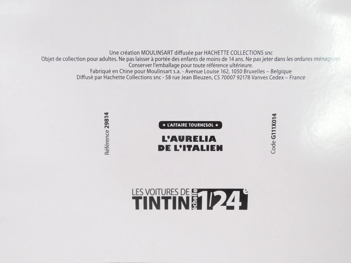 Set van 3 Tintin modelauto's in schaal 1/24 in displaybox(OVP)
