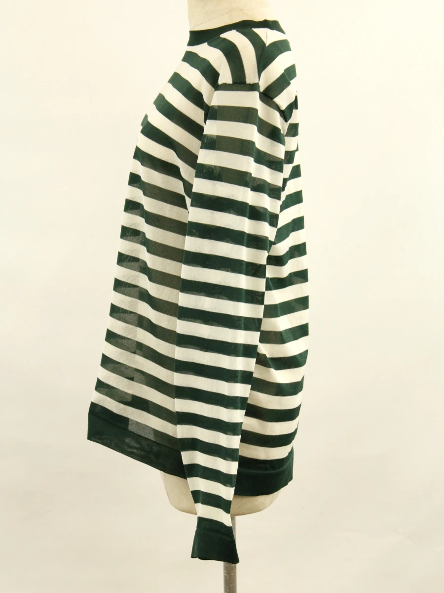 Dries Van Noten gestreepte, licht transparante top - XS / oversized fit - foto 5