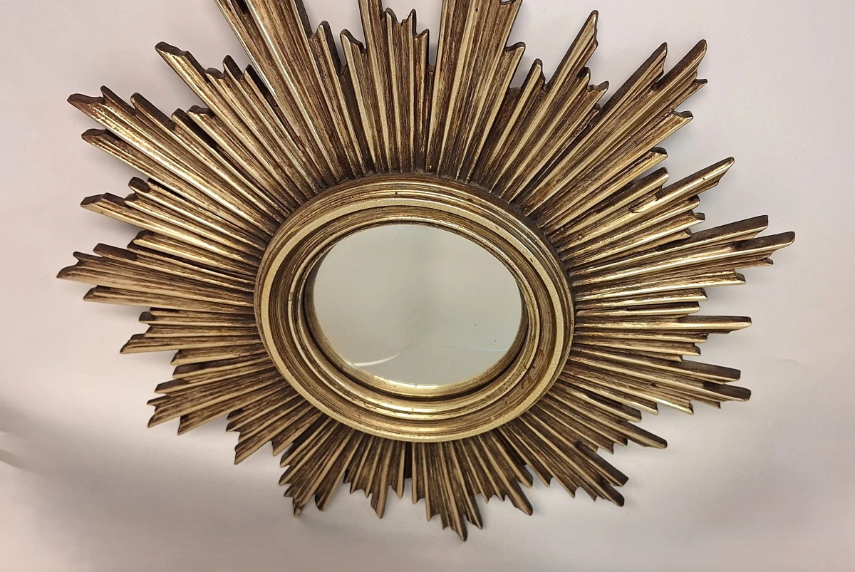 Decoratieve zonnespiegel met gouden lijst - foto 3