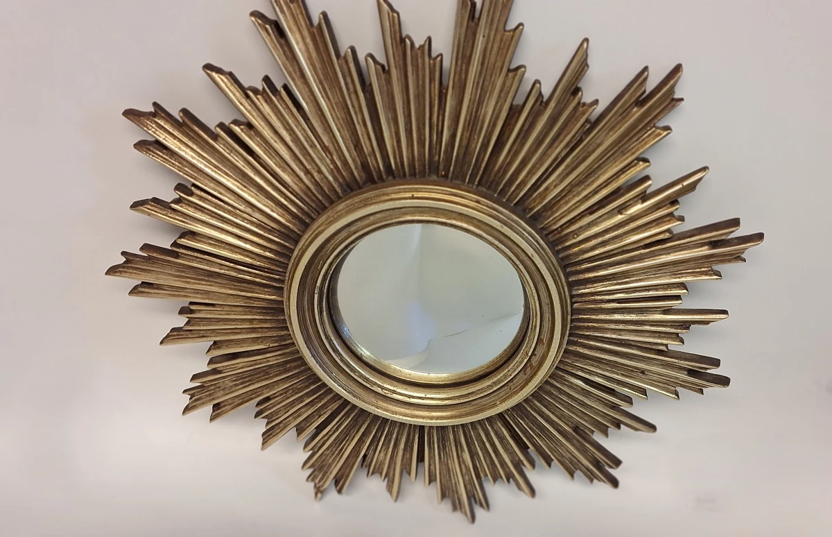 Decoratieve zonnespiegel met gouden lijst - foto 5