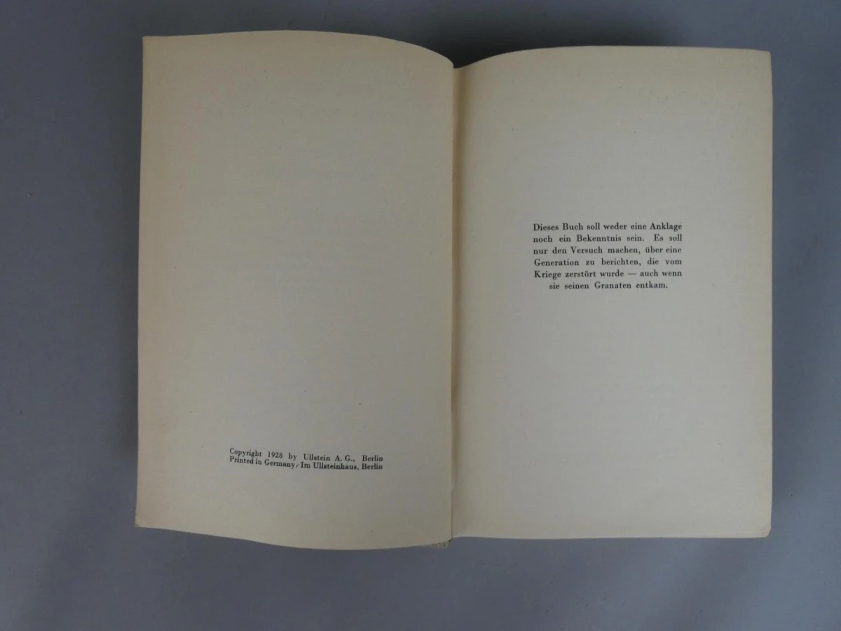 Roman "Im Westen nichts Neues" 1929