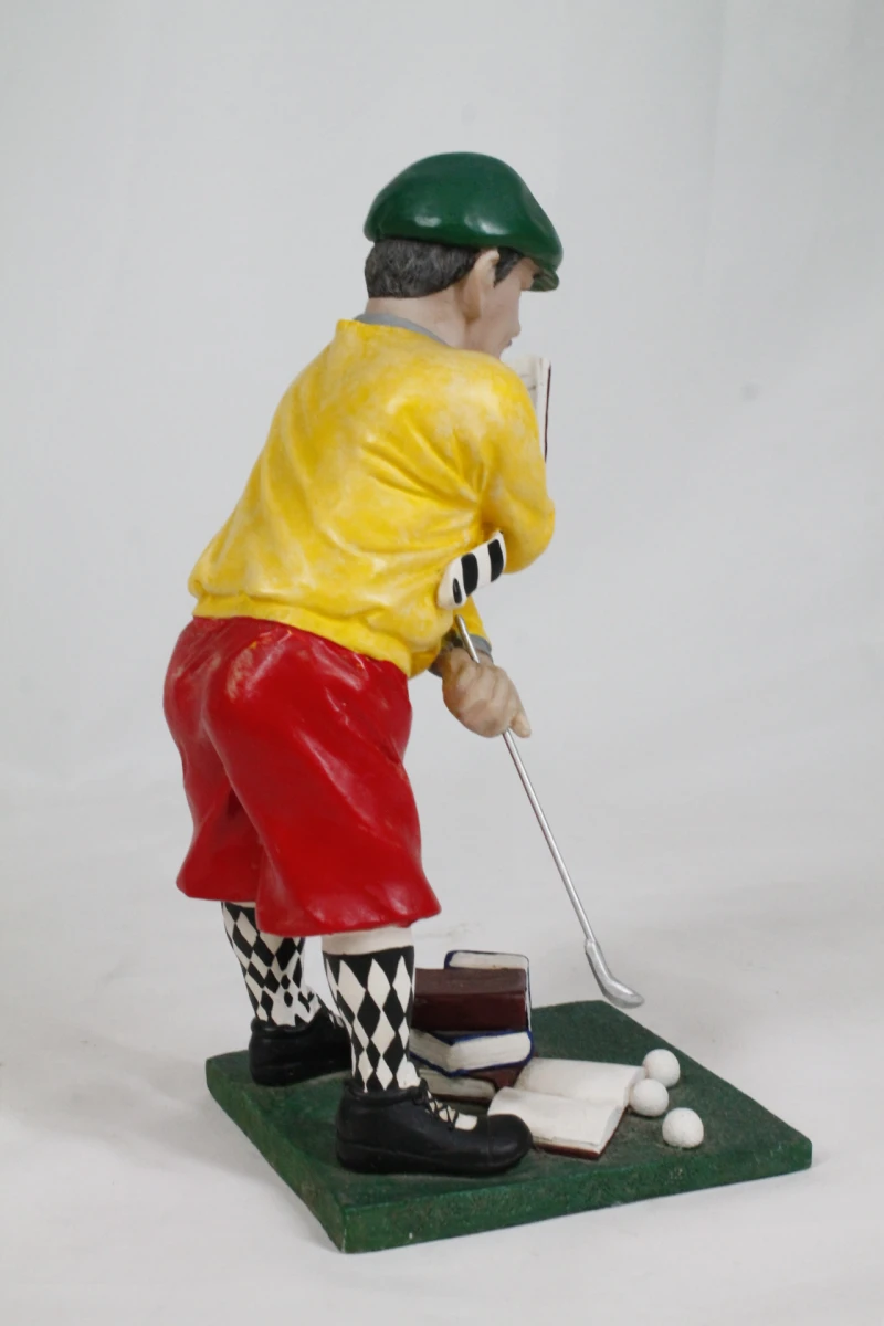 Vintage golfer karikatuurbeeldje - foto 3