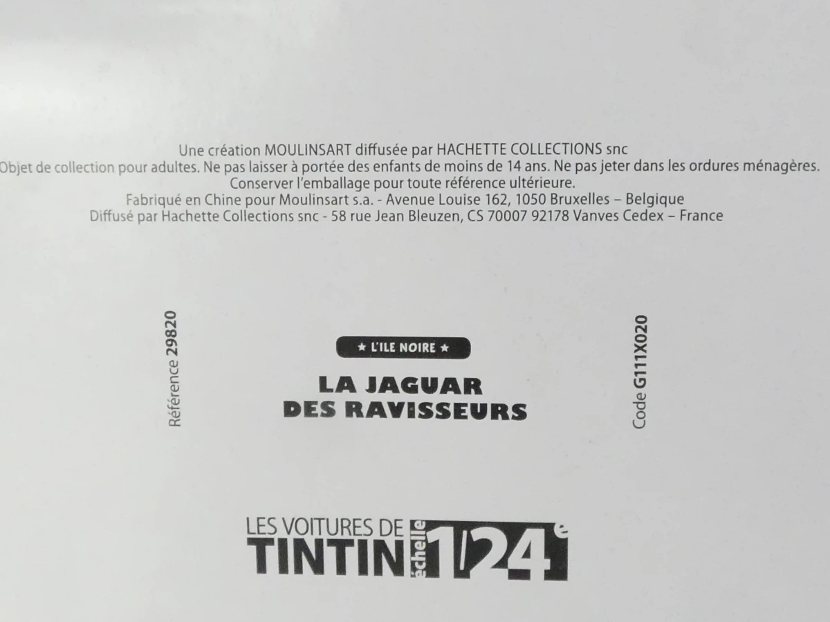 Set van 3 Tintin modelauto's in schaal 1/24 in originele verpakking(OVP)