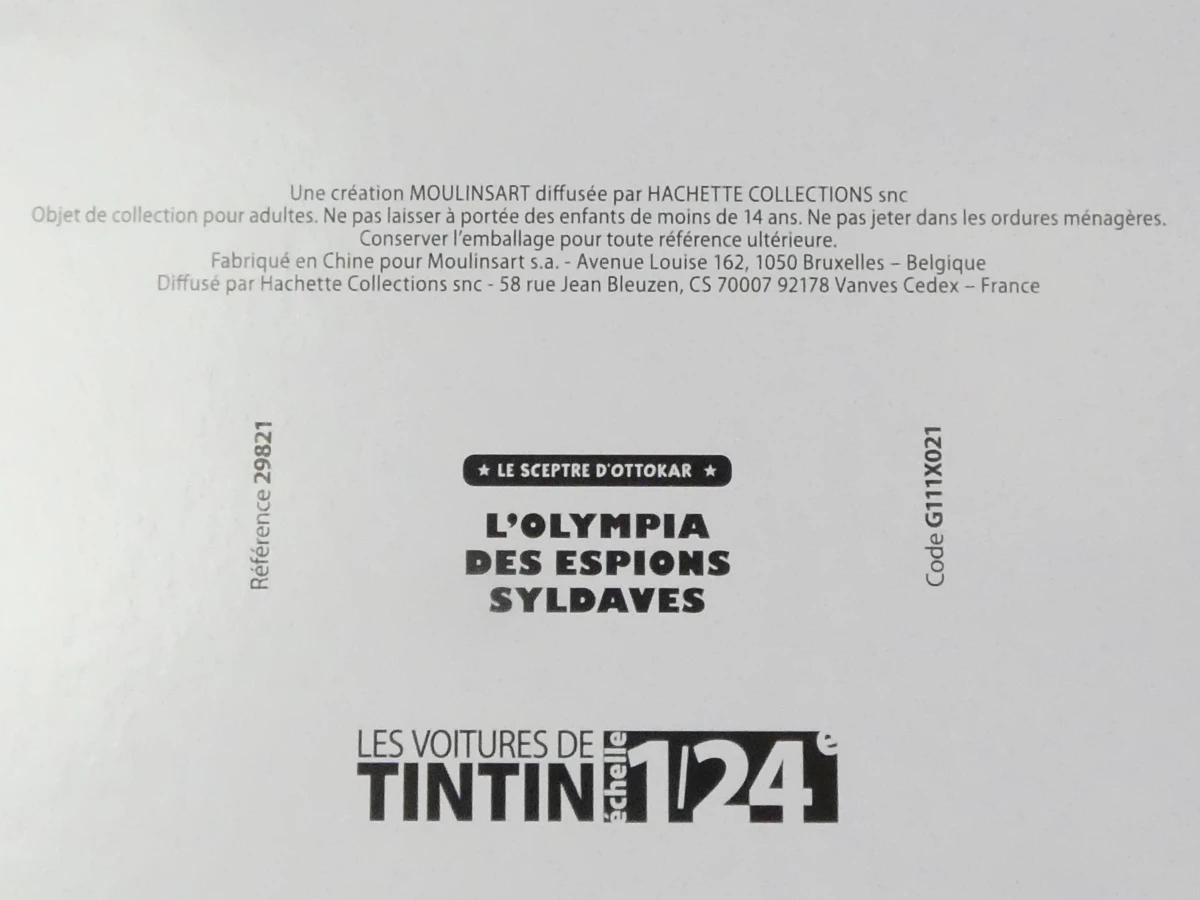 Set van 3 Tintin modelauto's in schaal 1/24 in originele verpakking(OVP)