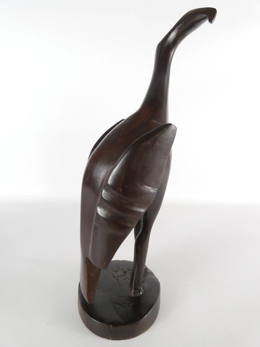Vintage Houten Vogelgezin – Set van 4 Sculpturen