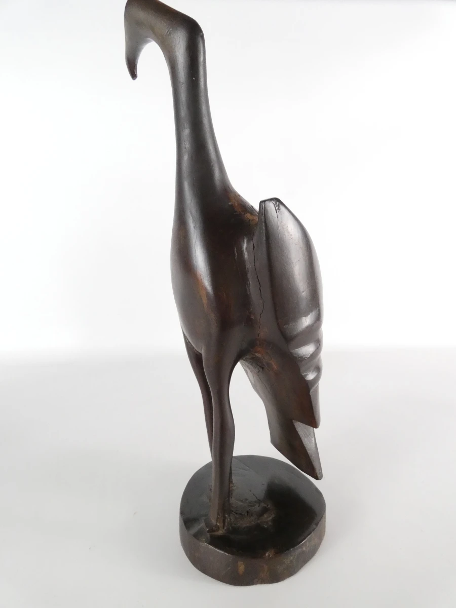 Vintage Houten Vogelgezin – Set van 4 Sculpturen