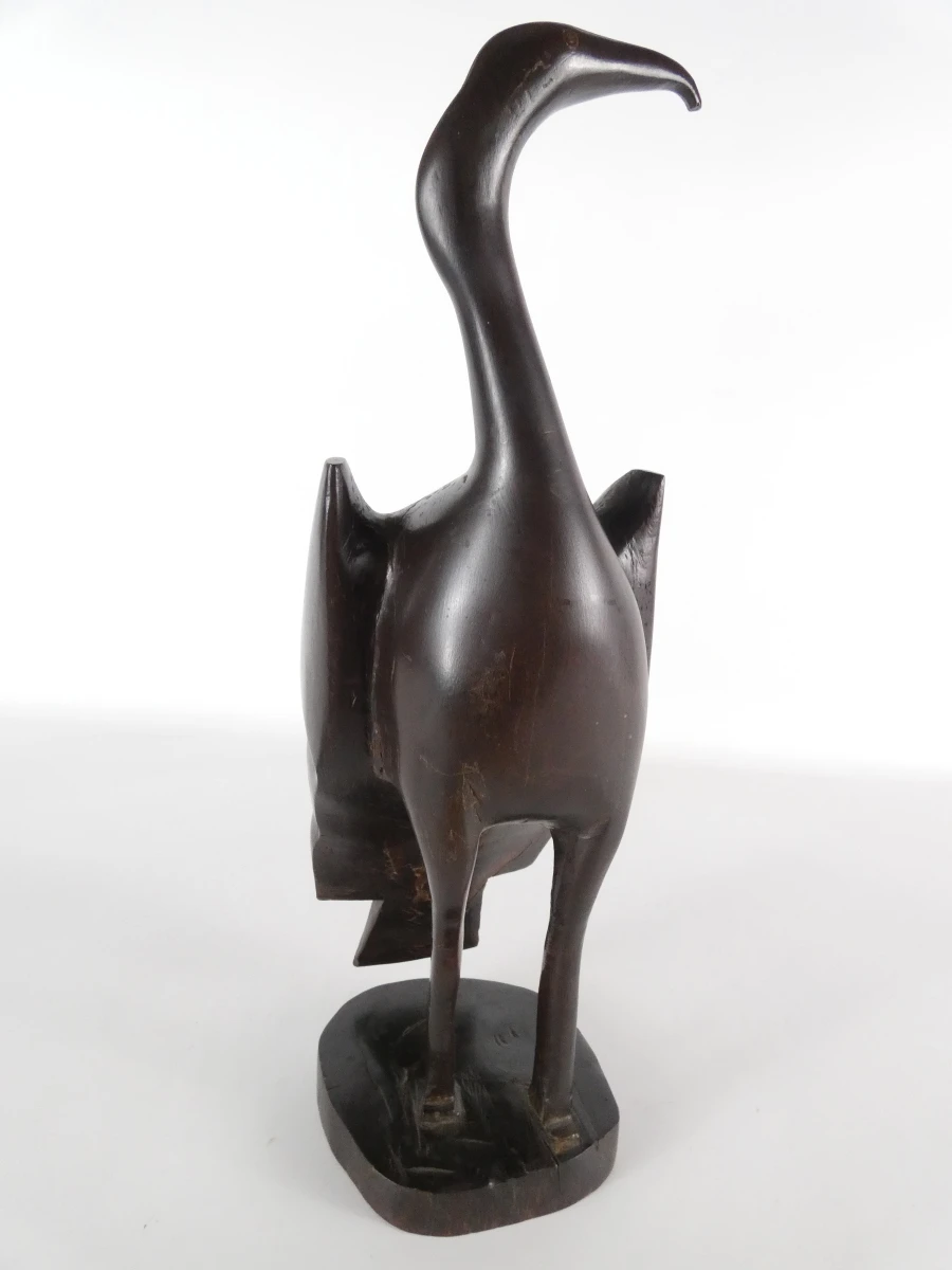 Vintage Houten Vogelgezin – Set van 4 Sculpturen