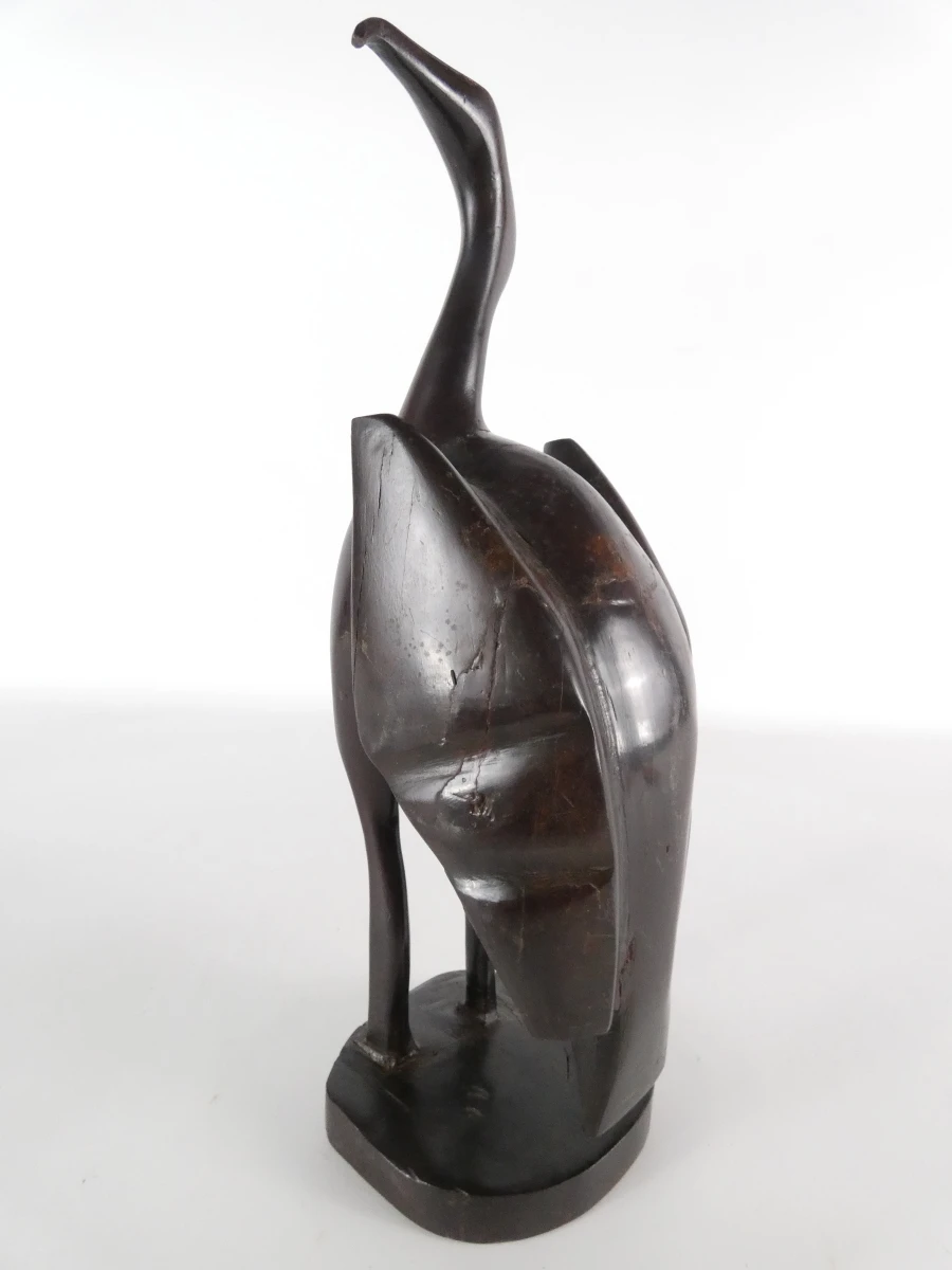 Vintage Houten Vogelgezin – Set van 4 Sculpturen