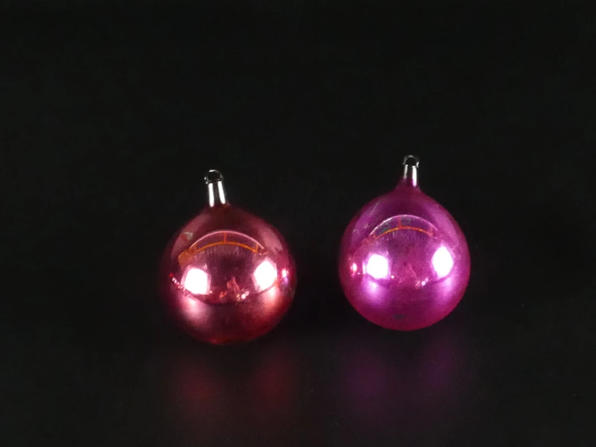 8 vintage Ajeko kerstballen, diverse vormen en kleuren - foto 2