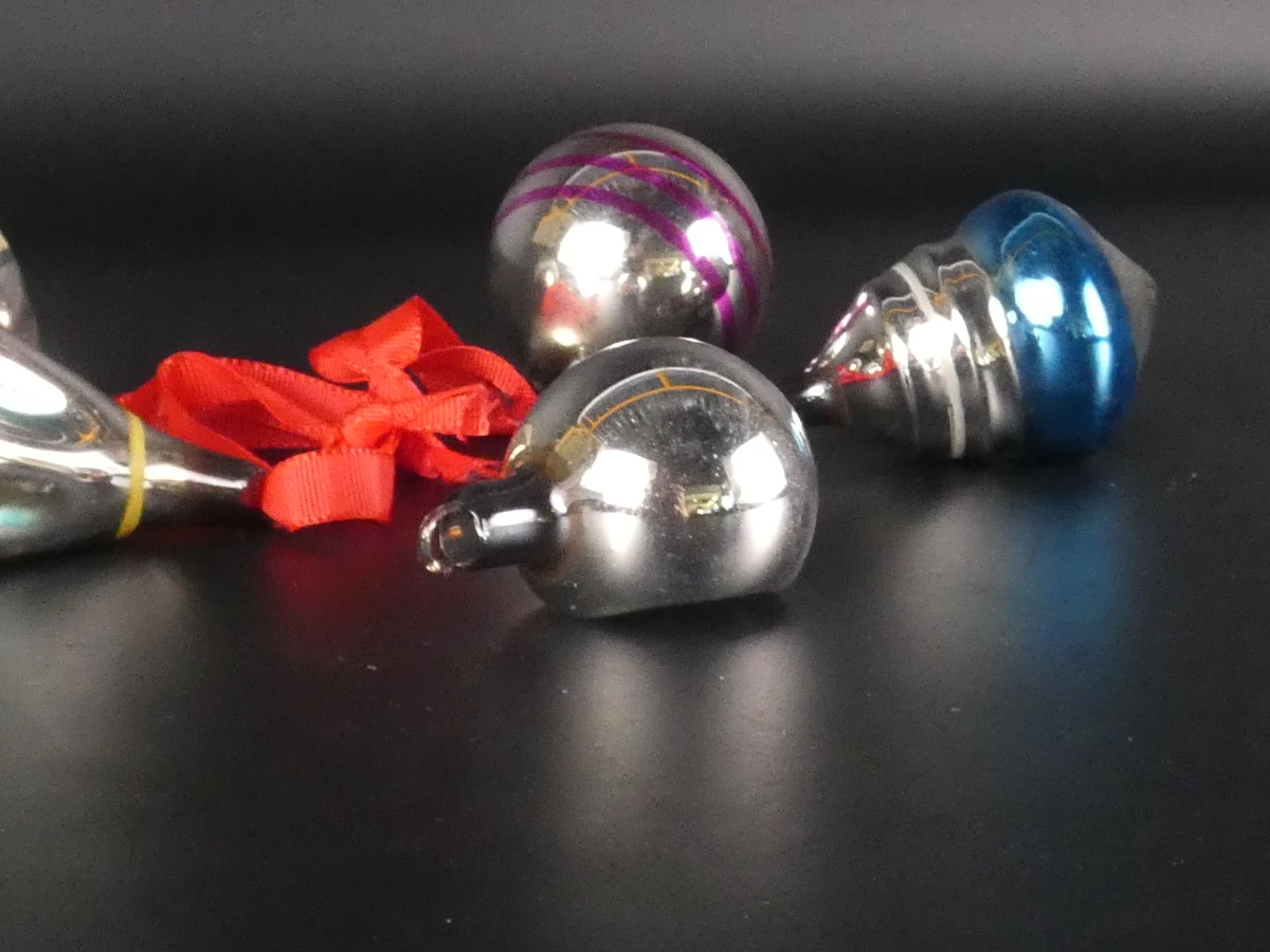 Set van 5 vintage kerstballen, Ajeko - foto 4