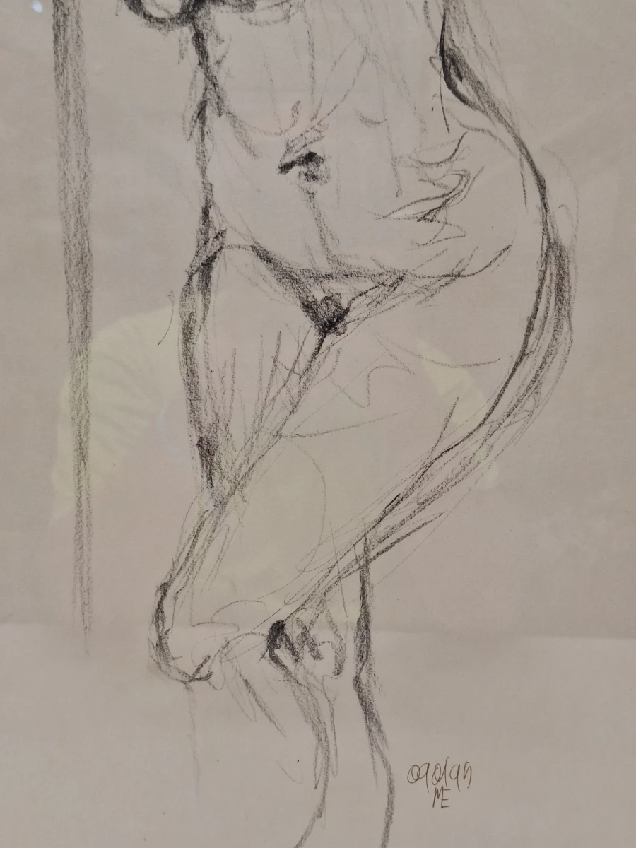 Staand vrouwelijk naakt – expressieve modelstudie - 1995 - M.E. - foto 4