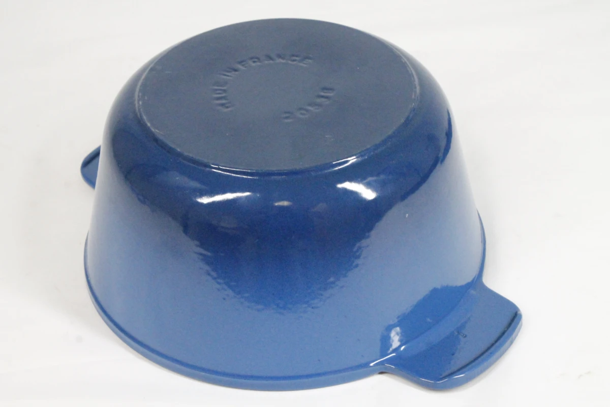 Blauwe gietijzeren stoofpot met deksel - foto 3