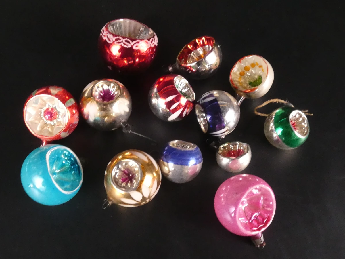 Set vintage kerstdecoratie en pieken - foto 9