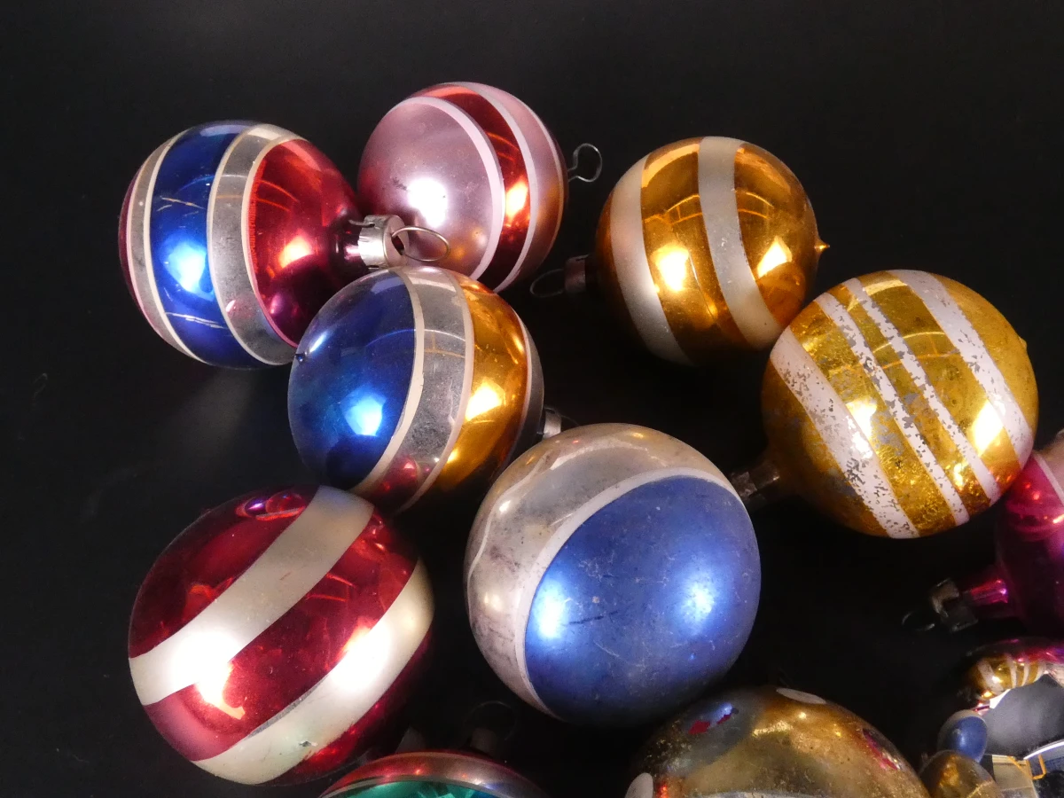 Set vintage kerstdecoratie en pieken - foto 13