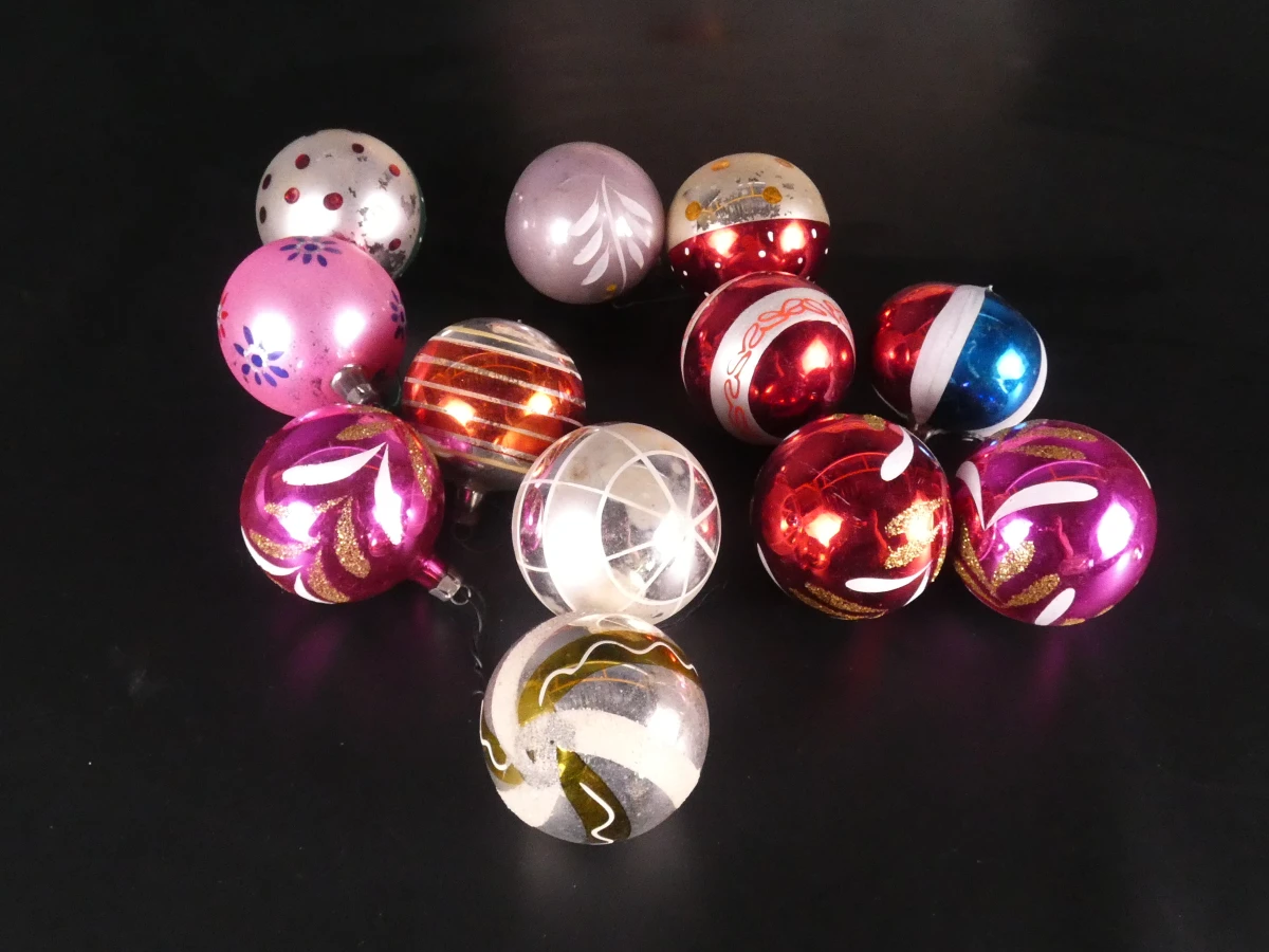 Set vintage kerstdecoratie en pieken - foto 16