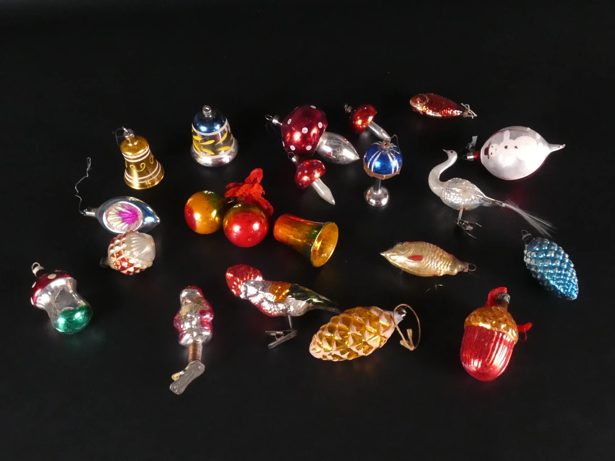Set vintage kerstdecoratie en pieken - foto 21