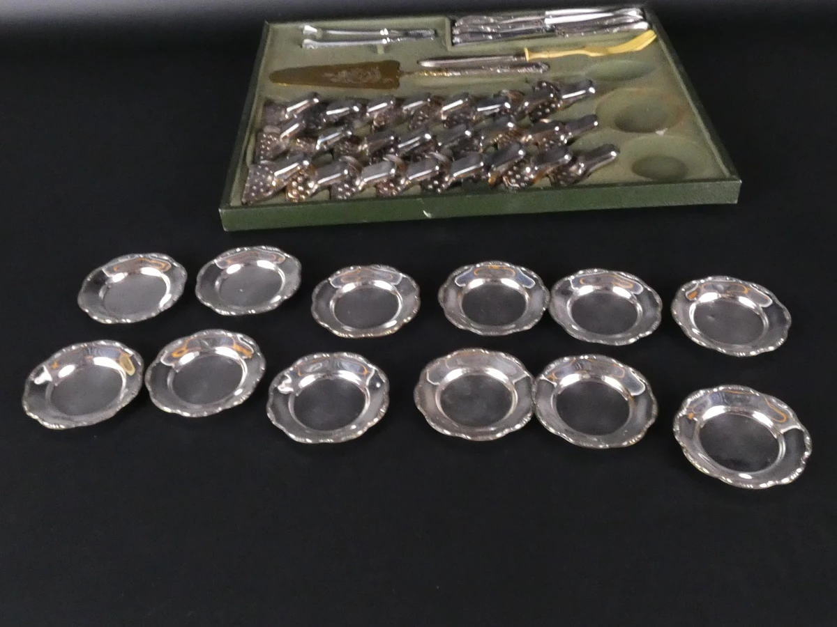 Vintage Zwitsers zilver/verzilverd luxe servies - foto 7