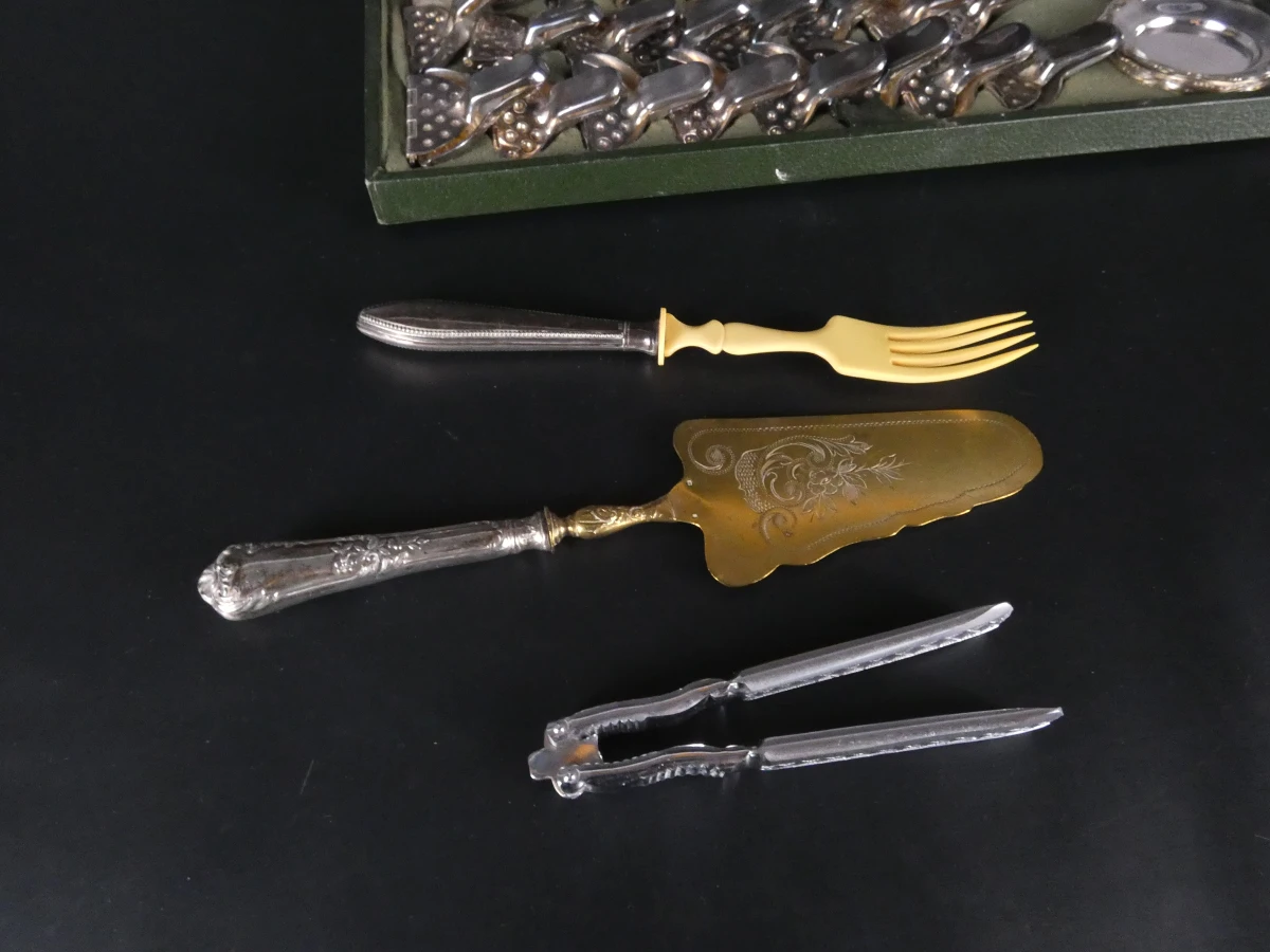 Vintage Zwitsers zilver/verzilverd luxe servies - foto 9