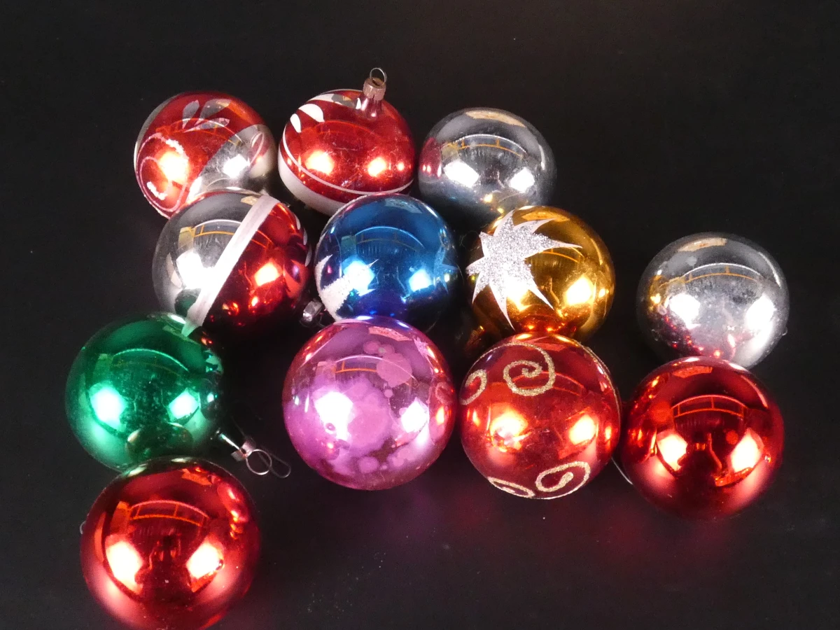 37 vintage kerstballen en pieken in originele dozen - foto 13