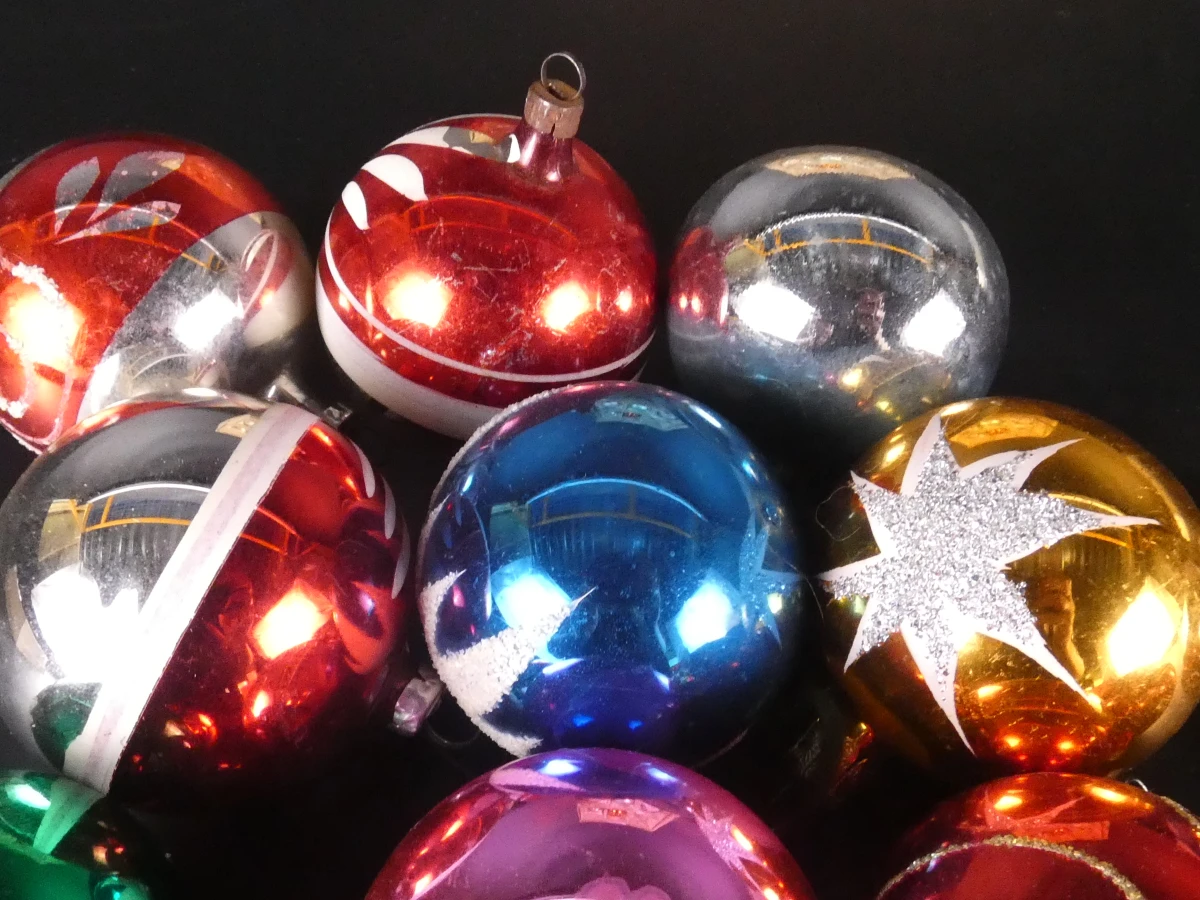 37 vintage kerstballen en pieken in originele dozen - foto 14