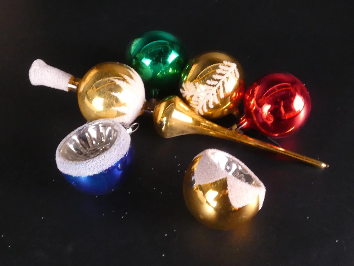 37 vintage kerstballen en pieken in originele dozen - foto 18