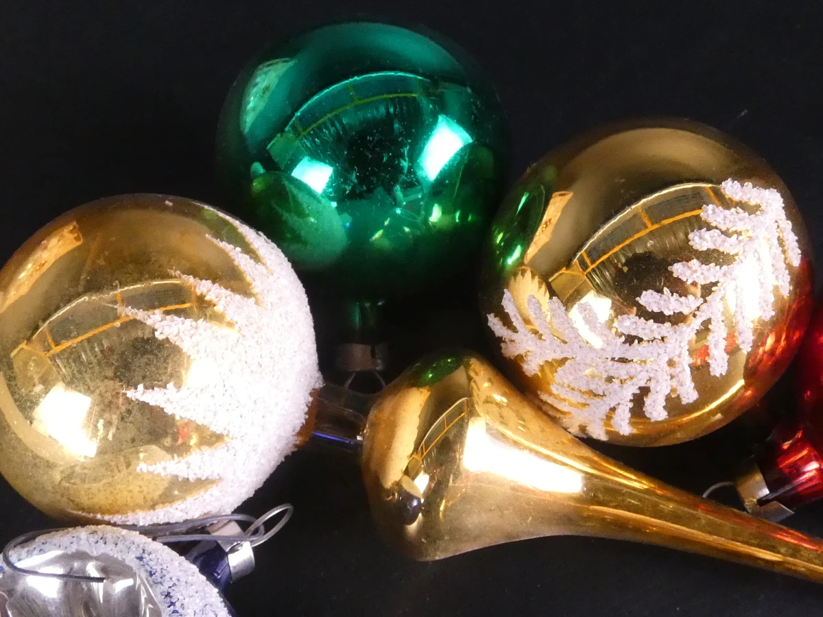 37 vintage kerstballen en pieken in originele dozen - foto 20