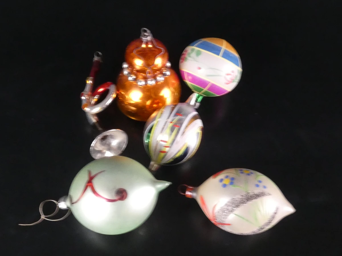 37 vintage kerstballen en pieken in originele dozen - foto 21