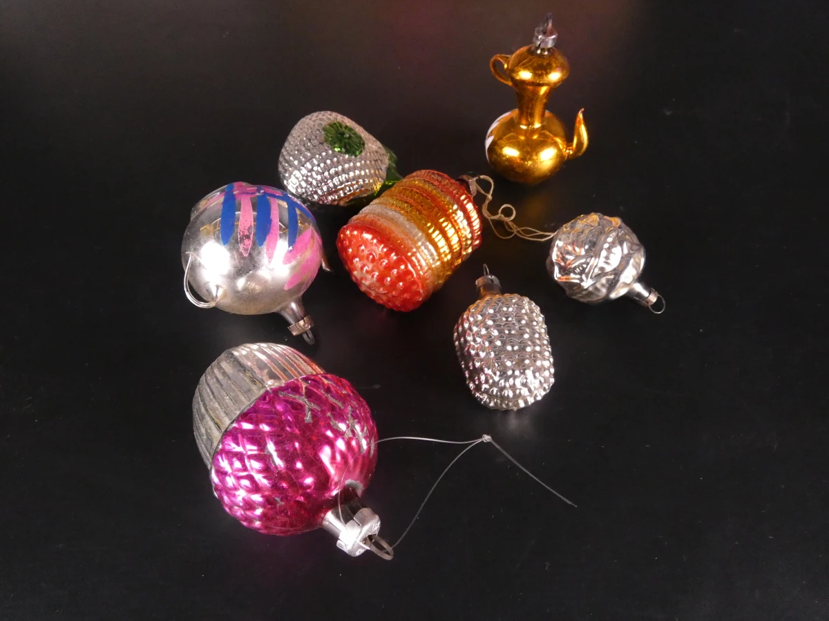 81 vintage kerstballen, pieken en kerstversiering glas - foto 16