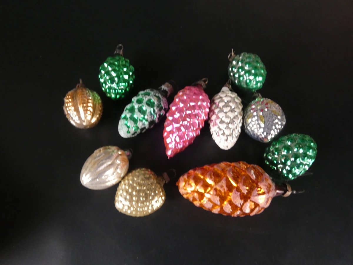 81 vintage kerstballen, pieken en kerstversiering glas - foto 18