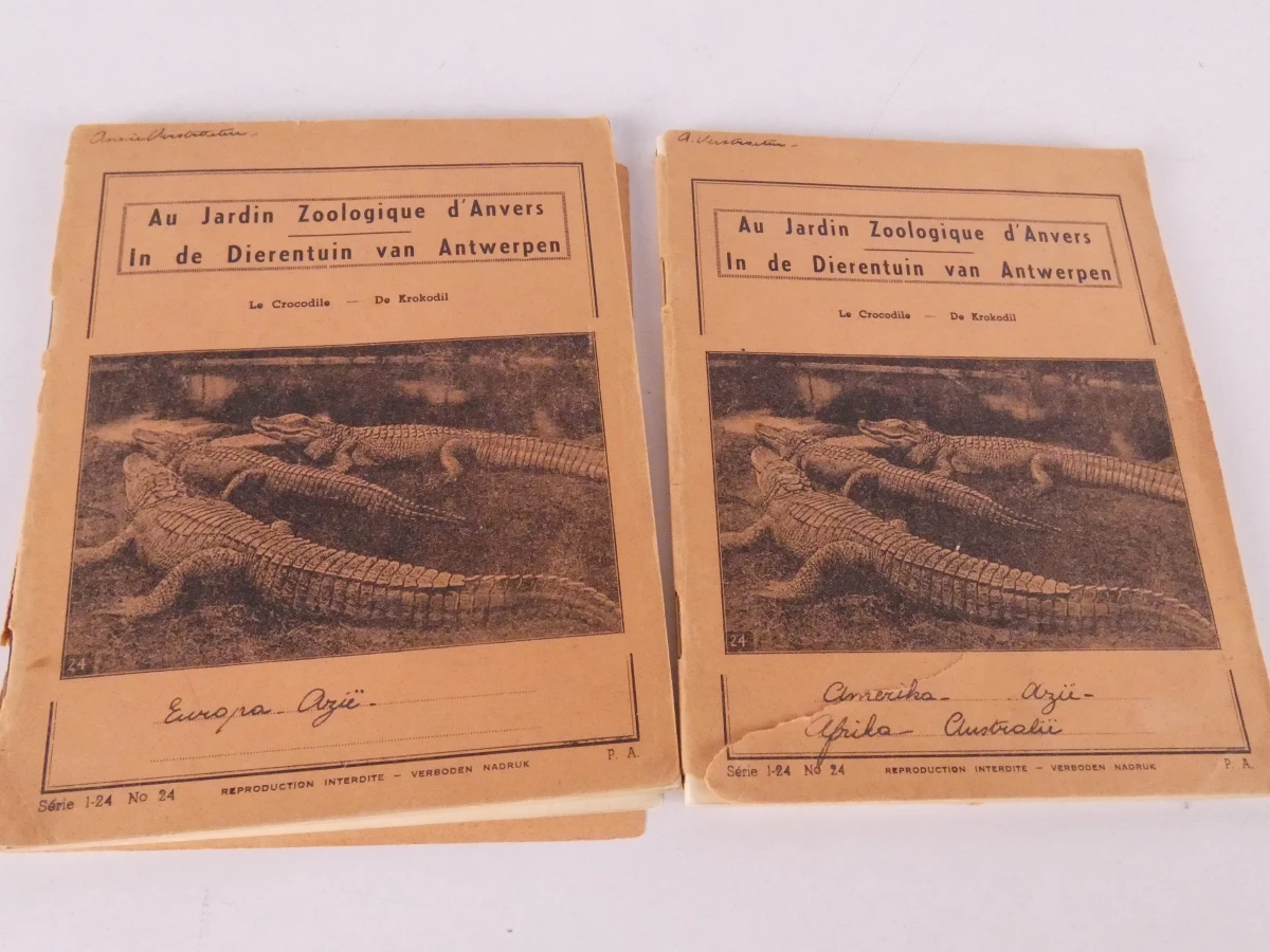 Verzameling oude postzegels met albums en losse postzegels