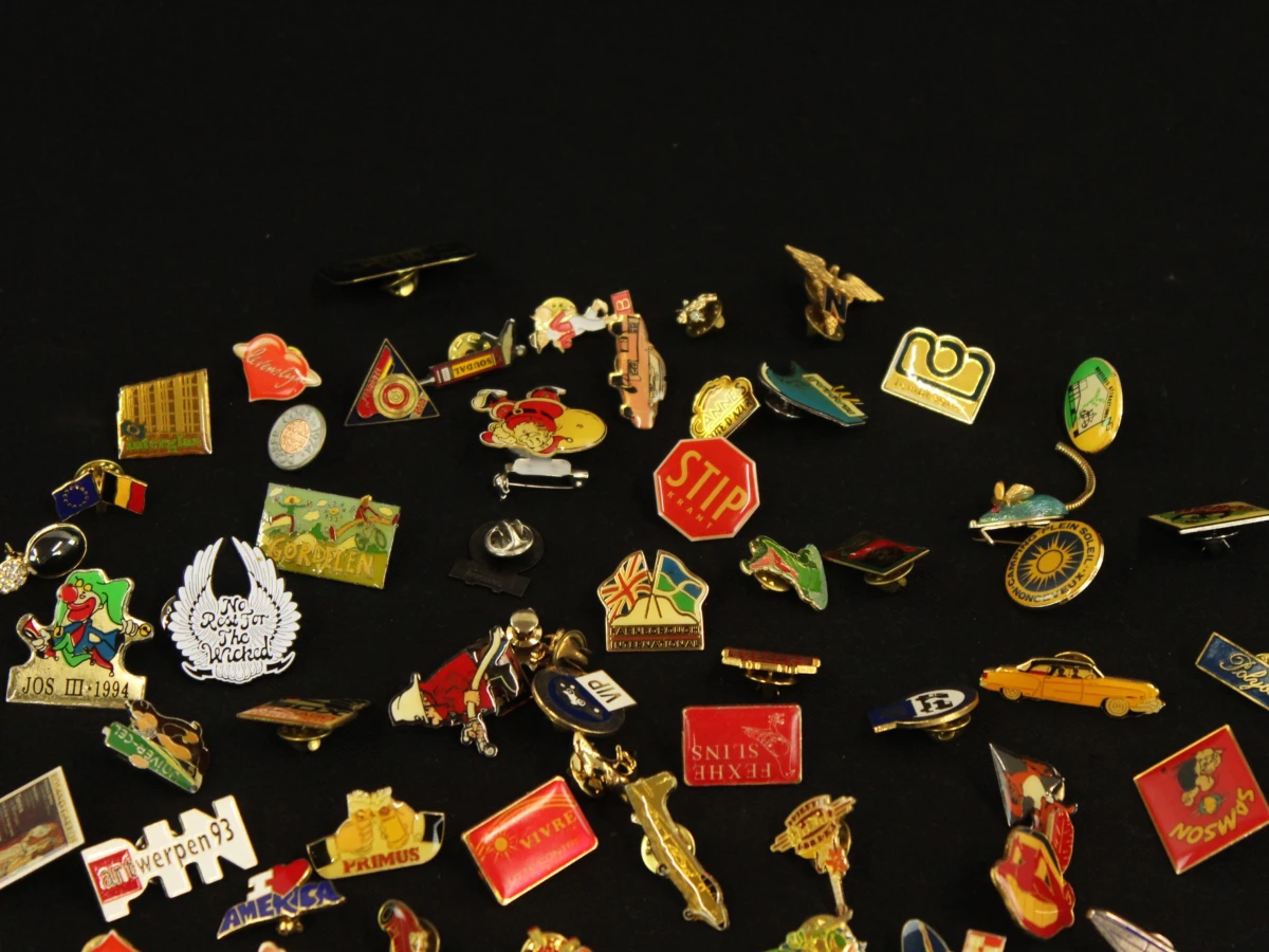 Verzameling diverse metalen pins en speldjes - foto 2