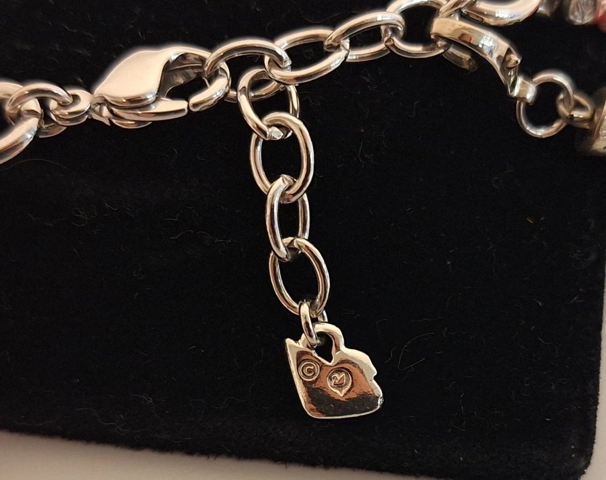 Zilverkleurige bedelarmband met diverse bedels - foto 6