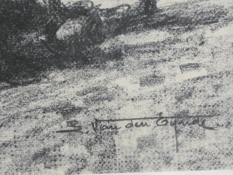 Lithografie "Gestrande Boot" van S. Van den Eynde - foto 5