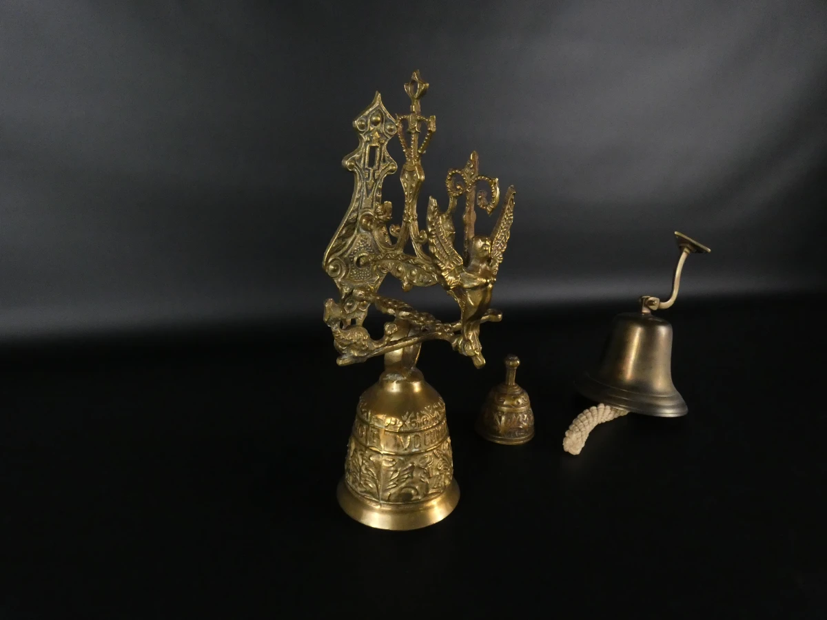 Set van drie decoratieve messing bellen - foto 2