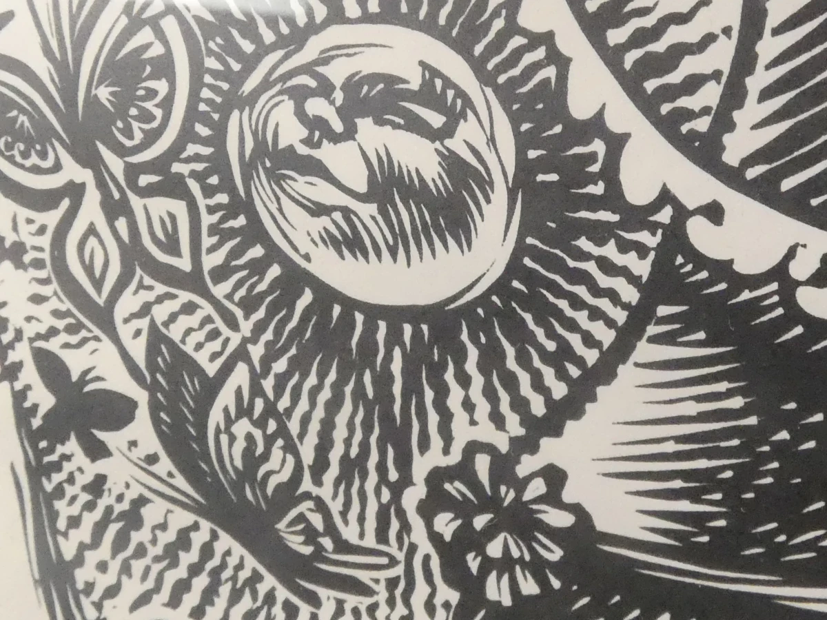 Ingelijste zwart-wit grafische prent – sprookjesachtig tafereel – 5/7 - foto 7