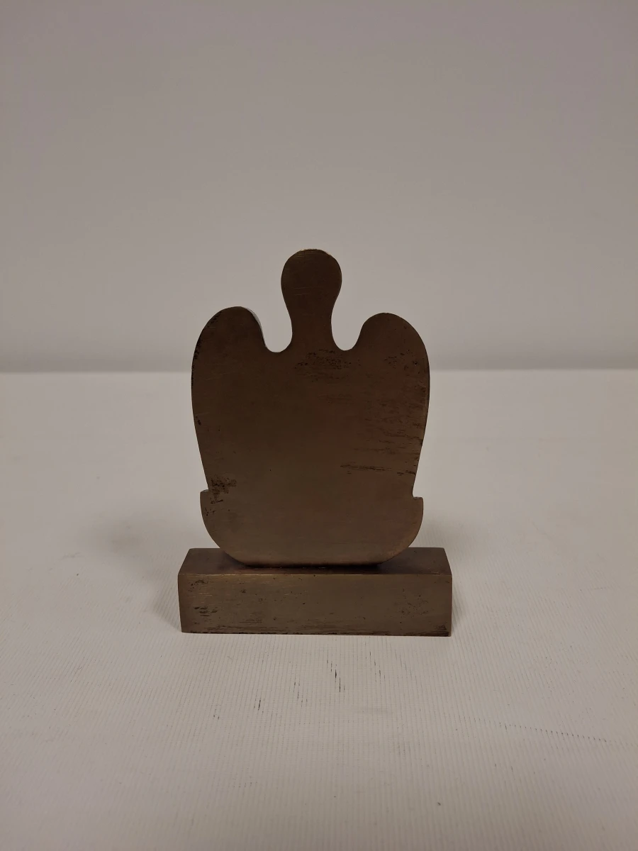 Set van 3 metalen pelikaan beeldjes op voetstuk - foto 2